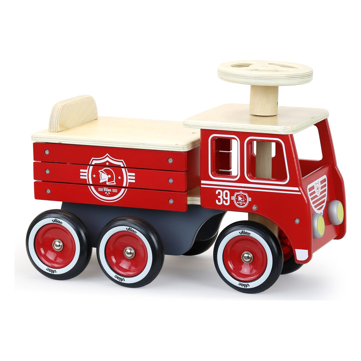 Wooden Fire Engine Ride-On